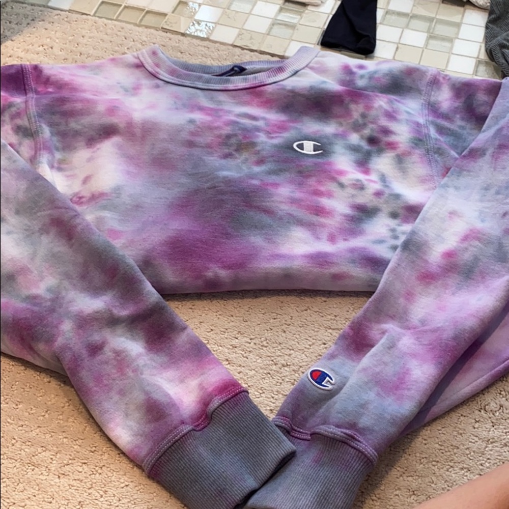 Tie dye champion sweatshirt